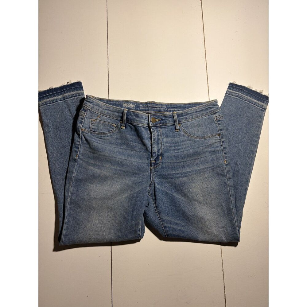 mid rise knee cut jeans size 12